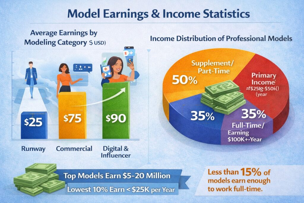 Model Earnings & Income Statistics