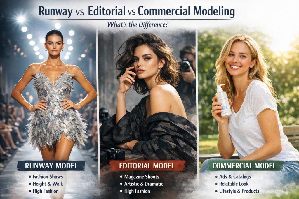 Runway vs Editorial vs Commercial Modeling